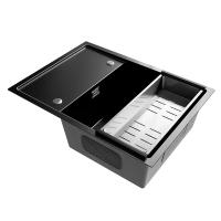 Кухонная мойка Ulgran Steel 680x500, вороненая сталь фото в интернет-магазине Русалия