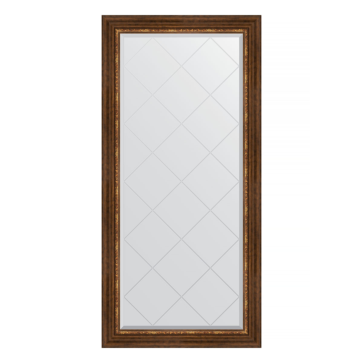 Зеркало настенное с гравировкой EVOFORM в багетной раме римская бронза, 76х158 см, BY 4277