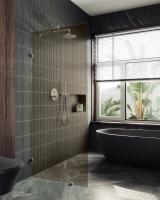 Душевая перегородка коннектор стена-стекло 1950*990 8 мм Бронза MGD-264-4 Maybah Glass фото в интернет-магазине Русалия