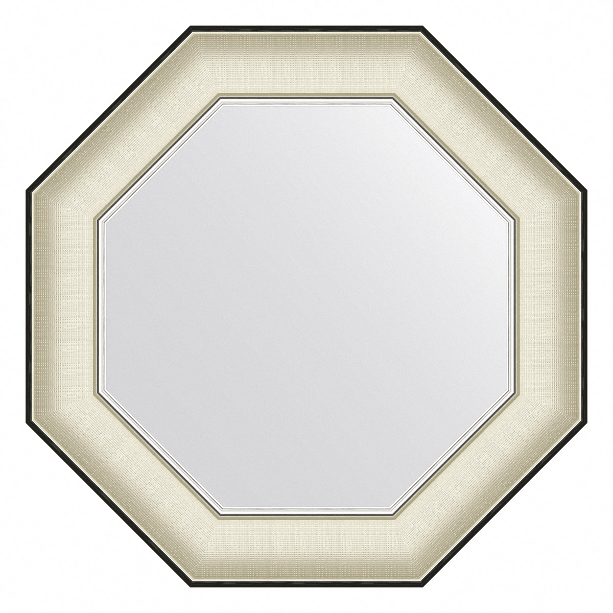 Зеркало настенное Octagon EVOFORM в багетной раме белая кожа с хромом, 54х54 см, BY 7439