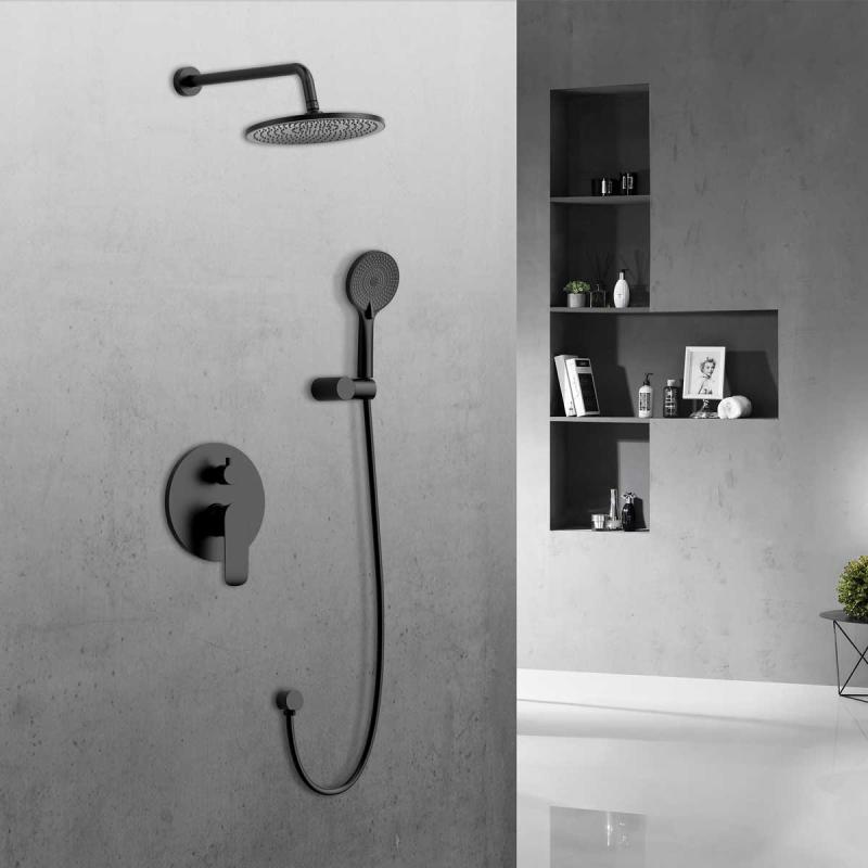 Душевой комплект Esse VSFW-1E1MB, встраиваемый, 2 режима, ограничитель давления Hi Box, черный Vincea