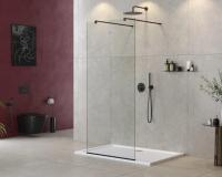 Душевая перегородка CEZARES LIBERTA-L-2-100-120-C-NERO прозрачное, профиль черный фото в интернет-магазине Русалия