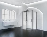 Душевой уголок BelBagno ACQUA-AH-1-130/90-C-NERO 90х130 см, профиль черный, стекло - прозрачное фото в интернет-магазине Русалия