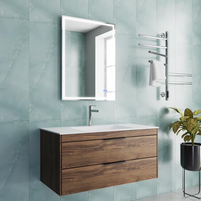 База под раковину Chiara 2D 1000 подвесная, 2 выкатных ящика soft-close, С.Oak Vincea