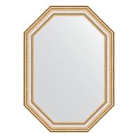 Зеркало настенное Polygon EVOFORM в багетной раме золотые бусы на серебре, 51х71 см, BY 7049 фото в интернет-магазине Русалия