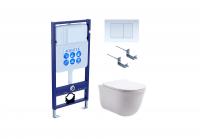 Set AQUATEK КЛАССИК (рама AQUATEK Standard INS-0000012 с звукоиз.прокладкой+крепеж KKI-0000002+кнопкаKDI-0000009+унитаз КЛАССИК AQ1111-00 с крышкой-сиденьем soft-close) фото в интернет-магазине Русалия