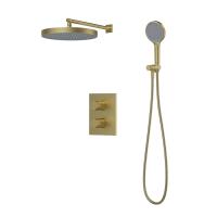Душевая система IDDIS Duna с тропическим и ручным душем, с термостатом, матовое золото (DUNMG0Ti67) фото в интернет-магазине Русалия
