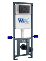 MARBERG 410 RD BL Инсталляция для унитаза. Круглая черная кнопка WeltWasser фото в интернет-магазине Русалия