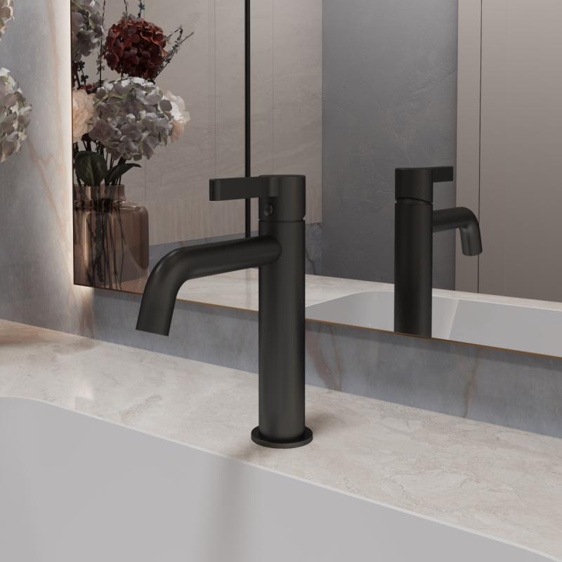 Смеситель для раковины Villa VBF-1VL1MB однорычажный, черный Vincea