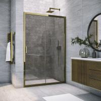 Душевая дверь ZP TUR NOVO h1900 175 05 07, 175 см, стекло тонированное, профиль бронза Vegas-Glass фото в интернет-магазине Русалия