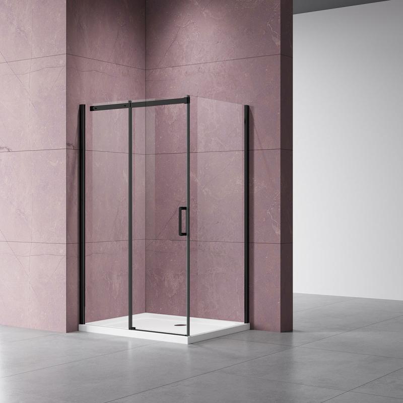 Душевой уголок Dice VSR-4D1016CLB, 1600*1000, черный, стекло прозрачное Vincea