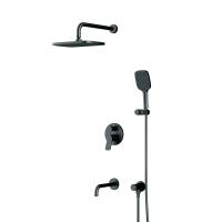 FB85A3RH42 X-Joy, набор: встроеный см-ль, излив, прямоуг.верхний душ 300х210мм, ручн.душ, черный AM.PM фото в интернет-магазине Русалия