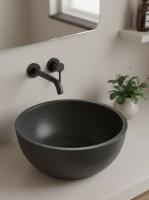 Раковина накладная бетонная Uperwood Belfast 30х30х13,5 см, круглая, графит 2091020327 фото в интернет-магазине Русалия