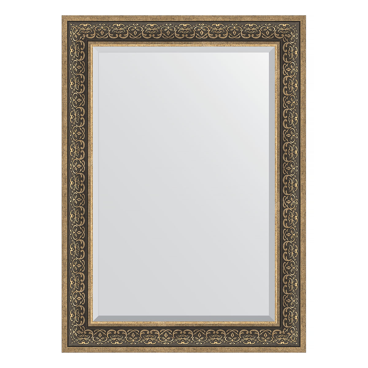 Зеркало настенное с фацетом EVOFORM в багетной раме вензель серебряный, 79х109 см, BY 3475