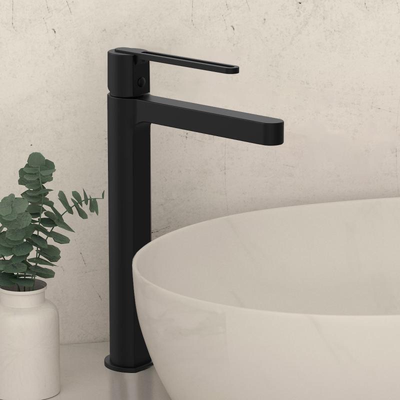 Смеситель для раковины Rondo VBF-1R2MB однорычажный, черный Vincea