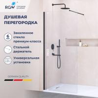 Душевая перегородка RGW WA-002B 1100, стекло прозрачное, профиль черный фото в интернет-магазине Русалия
