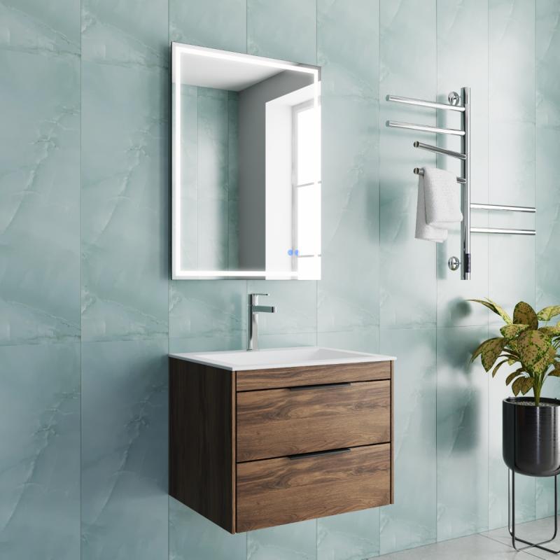 База под раковину Chiara 2D 600 подвесная, 2 выкатных ящика soft-close, C.Oak Vincea