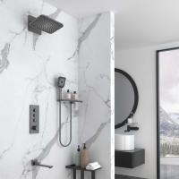 Душевой комплект VSFW-433TI4RGM встраиваемый, термостат, трехрежимный, вороненая сталь Vincea фото в интернет-магазине Русалия