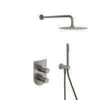 Встраиваемая душевая система с тропическим душем и душевым комплектом TZAR K3415021NC никель брашированный Ramon Soler фото в интернет-магазине Русалия