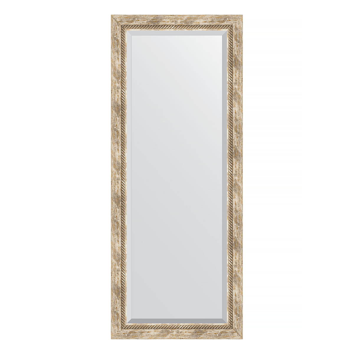 Зеркало настенное с фацетом EVOFORM в багетной раме прованс с плетением, 58х143 см, BY 3537