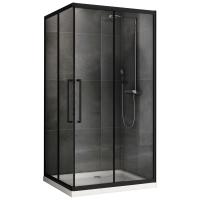 Душевой уголок ABBER Schwarzer Diamant AG02128BH 80х120 прямоугольный, профиль черный, прозрачное стекло фото в интернет-магазине Русалия