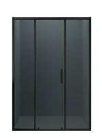 Душевая дверь раздвижная по центру MaybahGlass 1950*2100 стекло 6 мм графит , профиль черный MGD-2801-6 фото в интернет-магазине Русалия