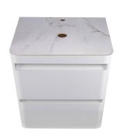 Тумба со столешницей Атлантика 60 Люкс подвесная, антискрейч белый Style Line фото в интернет-магазине Русалия