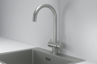 Смеситель для кухни Granula (7104, СТАЛЬ МАТОВАЯ) фото в интернет-магазине Русалия