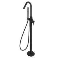 Напольный смеситель для ванны однорычажный с душевым комплектом ODISEA 398503DNM матовый черный Ramon Soler фото в интернет-магазине Русалия