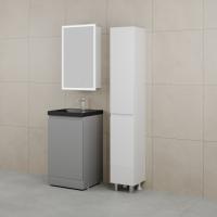 Тумба напольная "БАТЛЕР" под ASTI 500 Люкс антискрейтч серый PLUS + Умывальник ASTI 500x450 кварц, антрацит Style Line фото в интернет-магазине Русалия