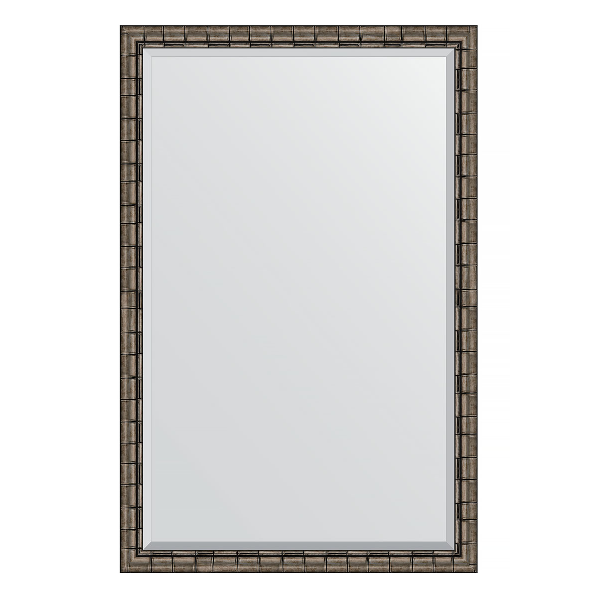 Зеркало настенное с фацетом EVOFORM в багетной раме серебряный бамбук, 113х173 см, BY 1216