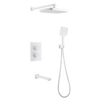 Душевая система ABBER Weiss Insel AF8050W скрытого монтажа с изливом, термостат, белый фото в интернет-магазине Русалия