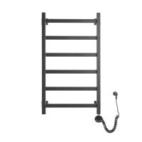 Электрический полотенцесушитель Квадро Плюс П6 400х800 ER черный, черный, матовый Domoterm фото в интернет-магазине Русалия