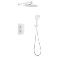 Душевая система ABBER Weiss Insel AF8051W скрытого монтажа без излива, термостат, белый фото в интернет-магазине Русалия