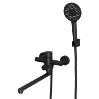 Смеситель для ванны с длинным поворотным изливом RUSH Melos (SUS1101-51Black) фото в интернет-магазине Русалия