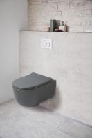 Унитаз подвесной Evo VT1-34SMA безободковый, цвет антрацит матовый, ультратонкое soft-close сиденье Vincea фото в интернет-магазине Русалия