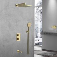 Душевой комплект Next VSFW-1N3TBG термостатический встраиваемый, трехрежимный, брашированное золото Vincea фото в интернет-магазине Русалия