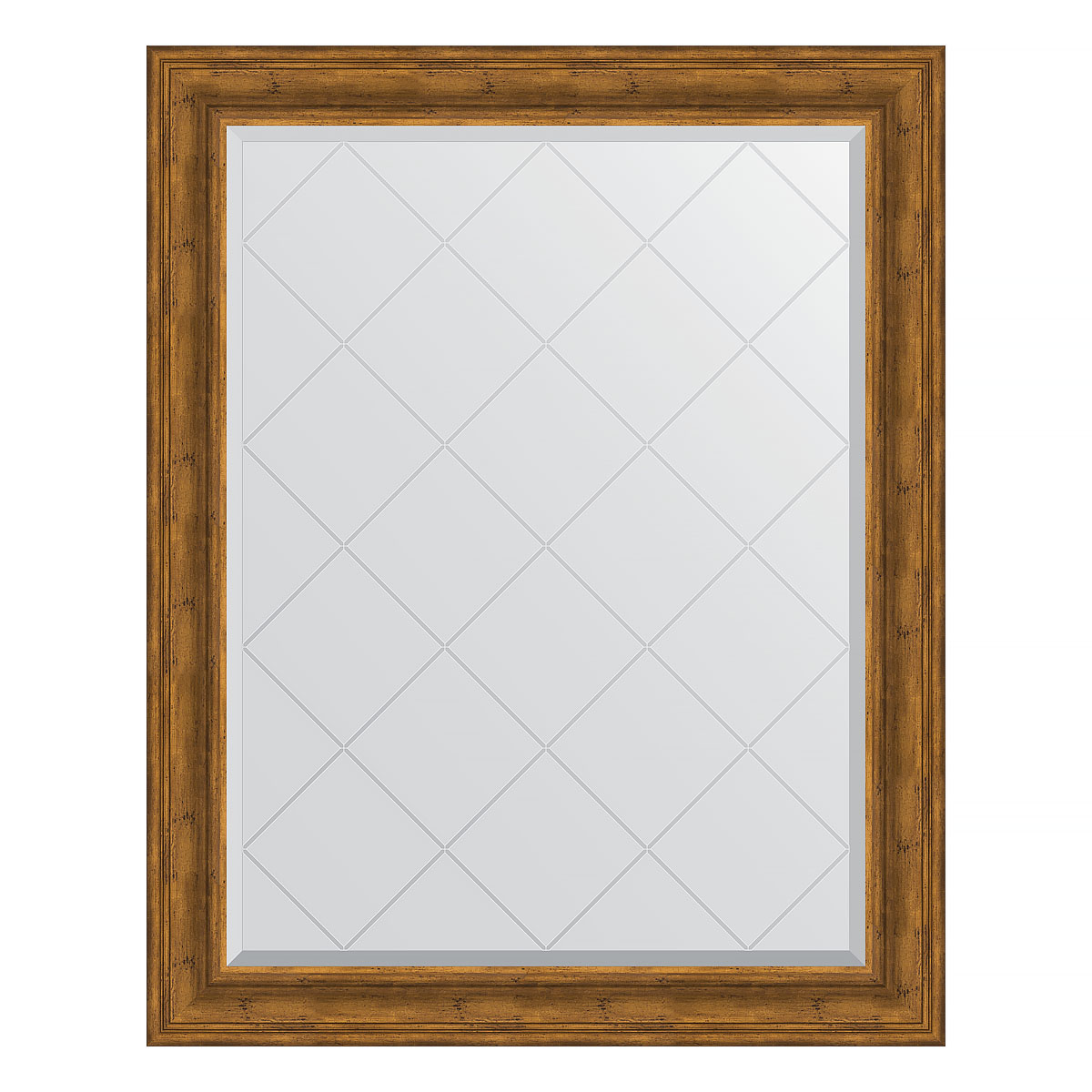 Зеркало настенное с гравировкой EVOFORM в багетной раме травленая бронза, 99х124 см, BY 4376