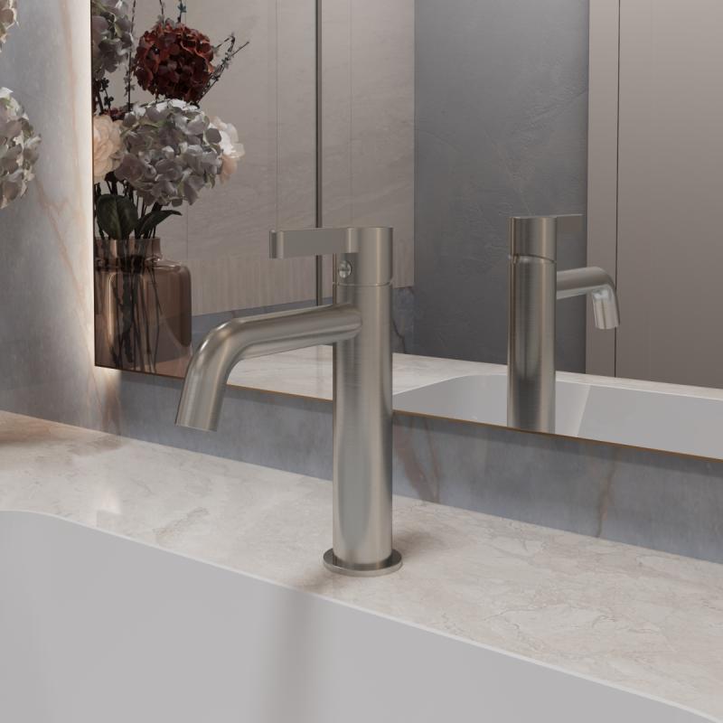 Смеситель для раковины Villa VBF-1VL1BN однорычажный, брашированный никель Vincea