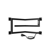 Полотенцесушитель электрический Korfu (electro) 30/40/40 (таймер, скрытый провод справа, Черный муар) INDIGO угловой DGK30-40-40BRRt фото в интернет-магазине Русалия