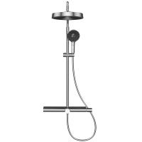 AQM8010CR Душевая система со смесит. (верхн. душ 300мм, ручн. душ 3 режима,  излив), хром фото в интернет-магазине Русалия