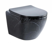 Унитаз подвесной Ceramalux 2212BM черный мрамор фото в интернет-магазине Русалия
