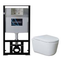 Сет: Инсталляция AZARIO, унитаз подвесной Creo Ceramique LYon 2.0  с системой смыва Торнадо в комплекте с быстросъемным сиденьем микролифт (AZ-8010-1000+LY1100R) фото в интернет-магазине Русалия