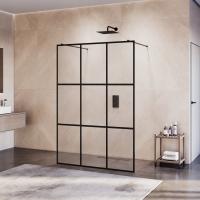 Душевая перегородка RGW WA-018B 1000, стекло с рисунком (шелкография), профиль черный фото в интернет-магазине Русалия