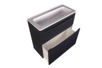 Тумба с раковиной Бергамо Мини 80 напольная, Люкс антискрейч черный Style Line фото в интернет-магазине Русалия