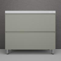 Тумба напольная "Манхэттен 100" ЭМАЛЬ под ASTI 100 2 ящика PLUS олива + Умывальник ASTI 1000x450 Style Line фото в интернет-магазине Русалия