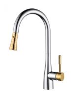 Смеситель для кухни DK Rhein.Schiller с выдвижной лейкой хром золото (DA1462504A) фото в интернет-магазине Русалия