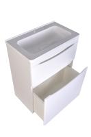 Тумба с раковиной Бергамо Мини 60 напольная, Люкс антискрейч белый Style Line фото в интернет-магазине Русалия