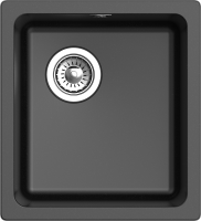 RIVELATO Мойка BERKANA 35 подст.монтаж 1-чаш 415*455 nero арт. фото в интернет-магазине Русалия