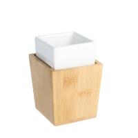 Стакан для ванной комнаты FIXSEN WOOD FX-110-3, белый/коричневый фото в интернет-магазине Русалия